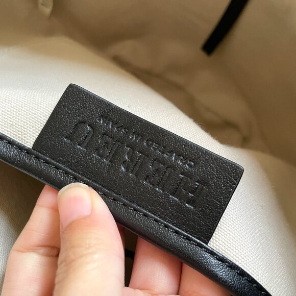 NEW WITH TAGS Hereu Encant Caged Leather and Canvas Tote Bag Black Ivory - Picture 8 of 9